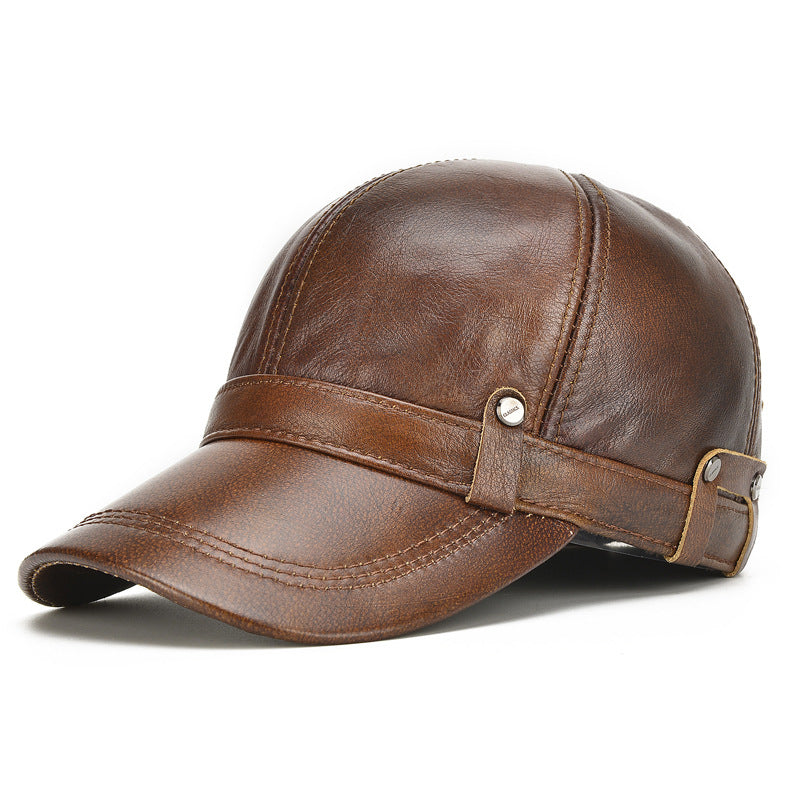 Men&#39;s Head Layer Cowhide Adjustable Hat