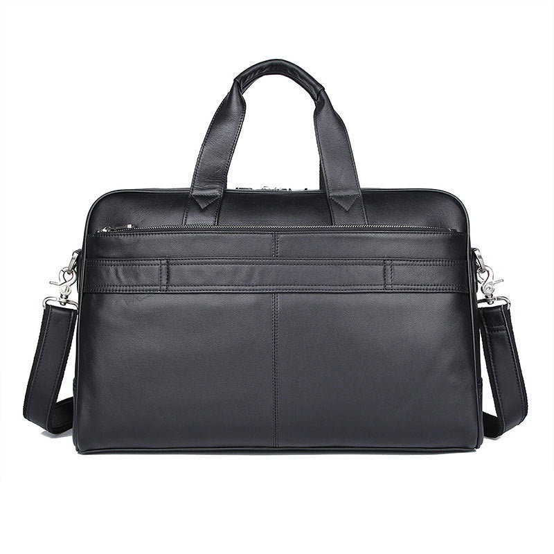 New Leather Business Briefcase First Layer Cowhide Men&#39;s Bag Nappa Leather 17 Inch Laptop Bag