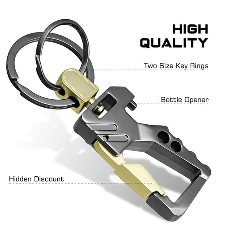 Metal Gun Gray High-grade Multifunctional Bottle Opener Key Ring