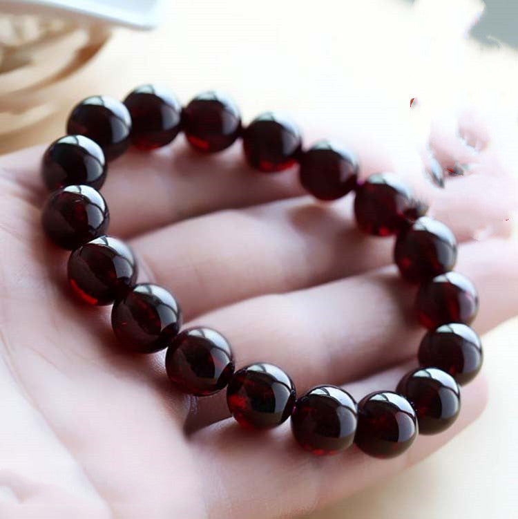 Natural Genuine Wine Red Garnet Bracelet Men And Women Single Circle 12mm Large Beads Large Grain Crystal Bracelet Men&#39;s Jewelry