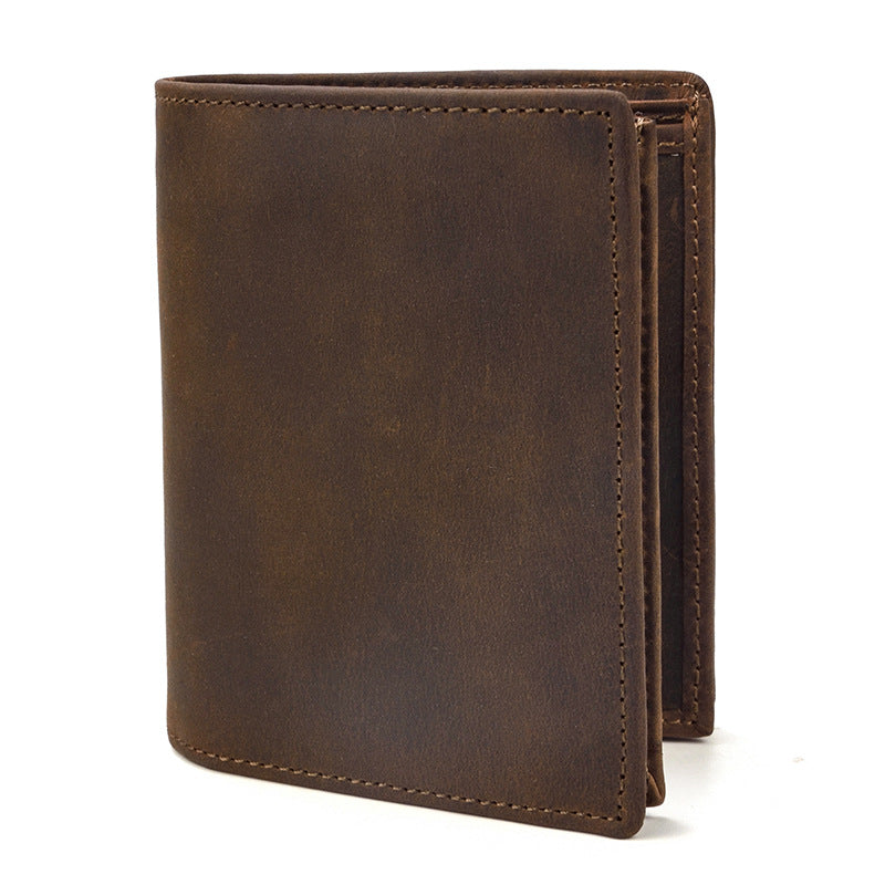 Men&#39;s Fashion Retro Leather Wallet Vertical