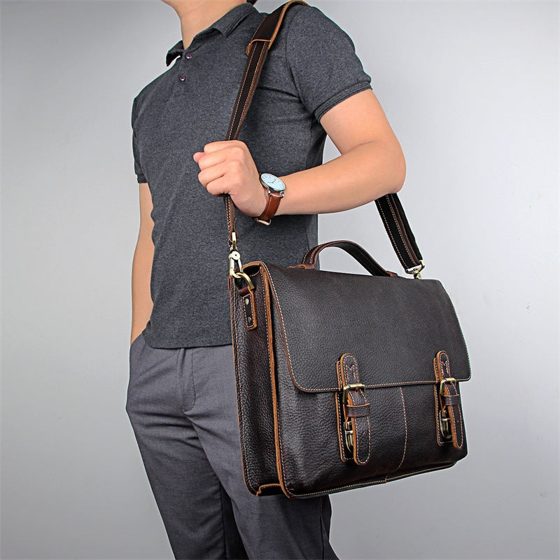 Men&#39;s Retro Casual Leather Business Briefcase