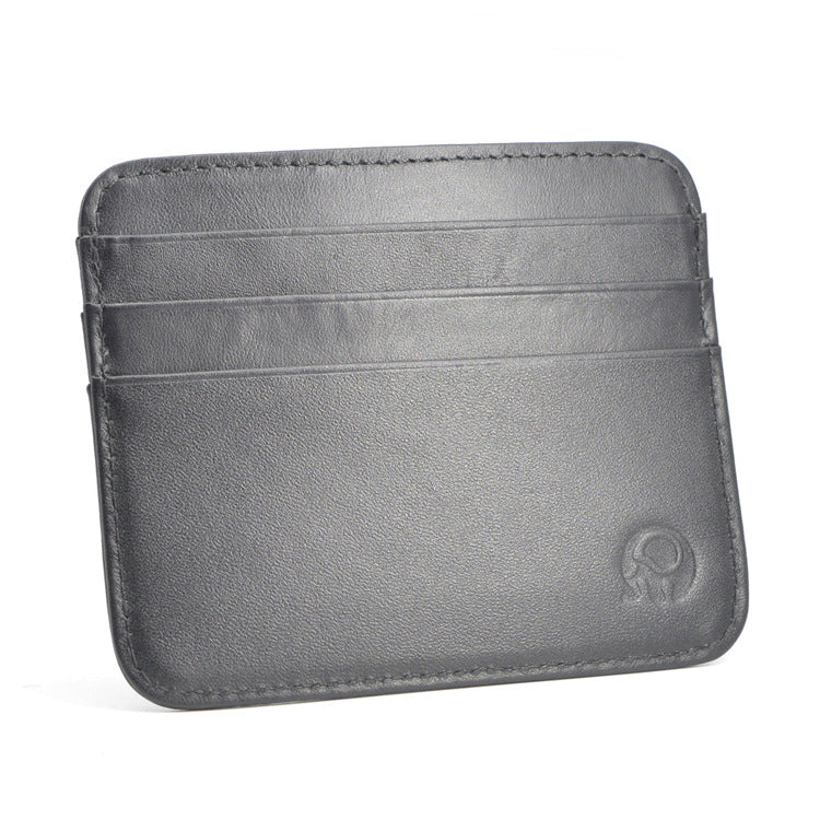 First Layer Cowhide Coin Purse Bus Card Holder