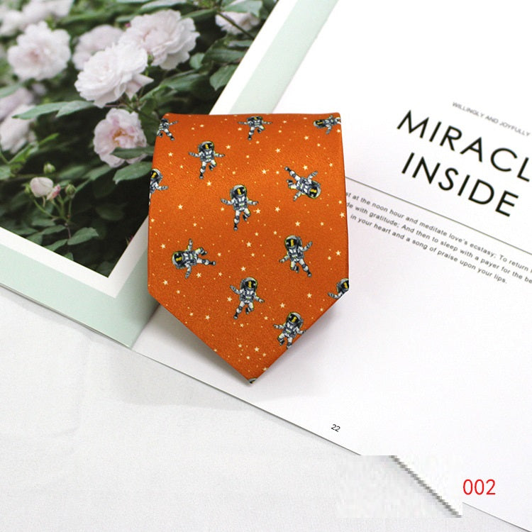 Casual Men&#39;s Tie Business Formal Wear 9CM Printed British Style Polyester Yarn Tie