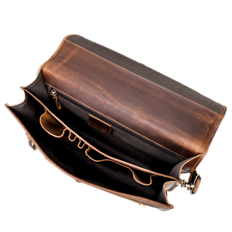 Fashion Personality Leather Men&#39;s Business Briefcase