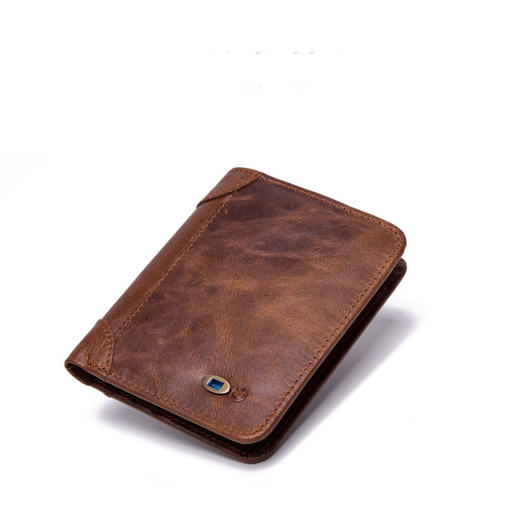 Men&#39;s Leather Multi-card Smart Anti-lost Wallet