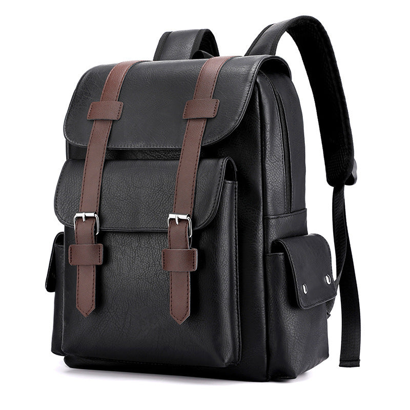 Retro Men&#39;s PU Backpack Computer Bag