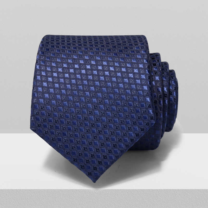 Navy Blue Tie Men&#39;s Business Dress 7cm Casual Gradient Plaid