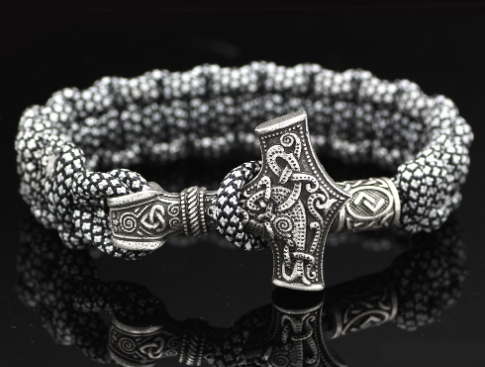 Vintage Thor&#39;s Hammer Braided Bracelet