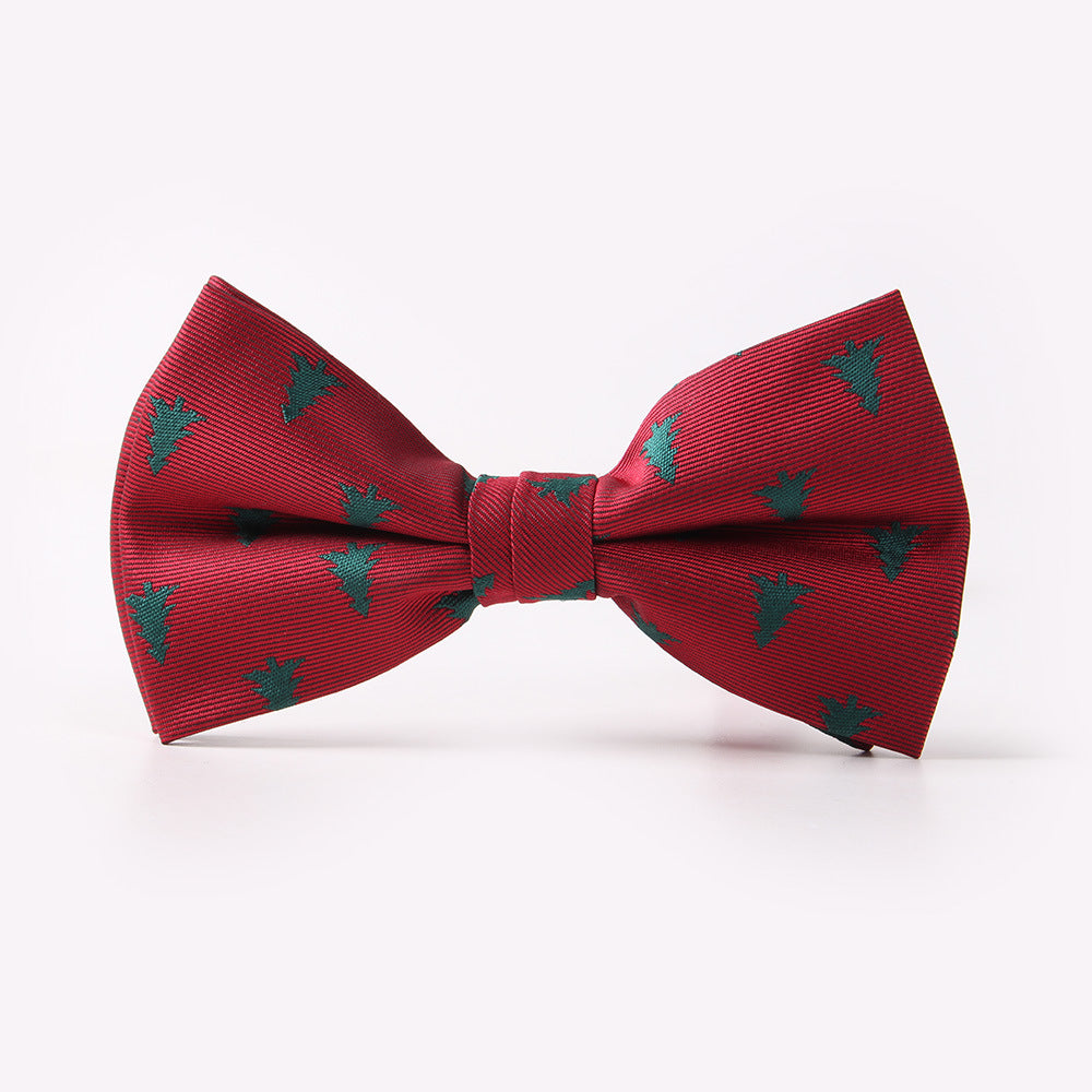 Men&#39;s Holiday Christmas Tree Snowflake Pattern Bow Tie