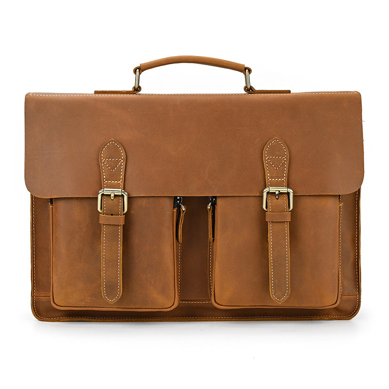 Men&#39;s Fashion Personality Leather Retro Portable Briefcase