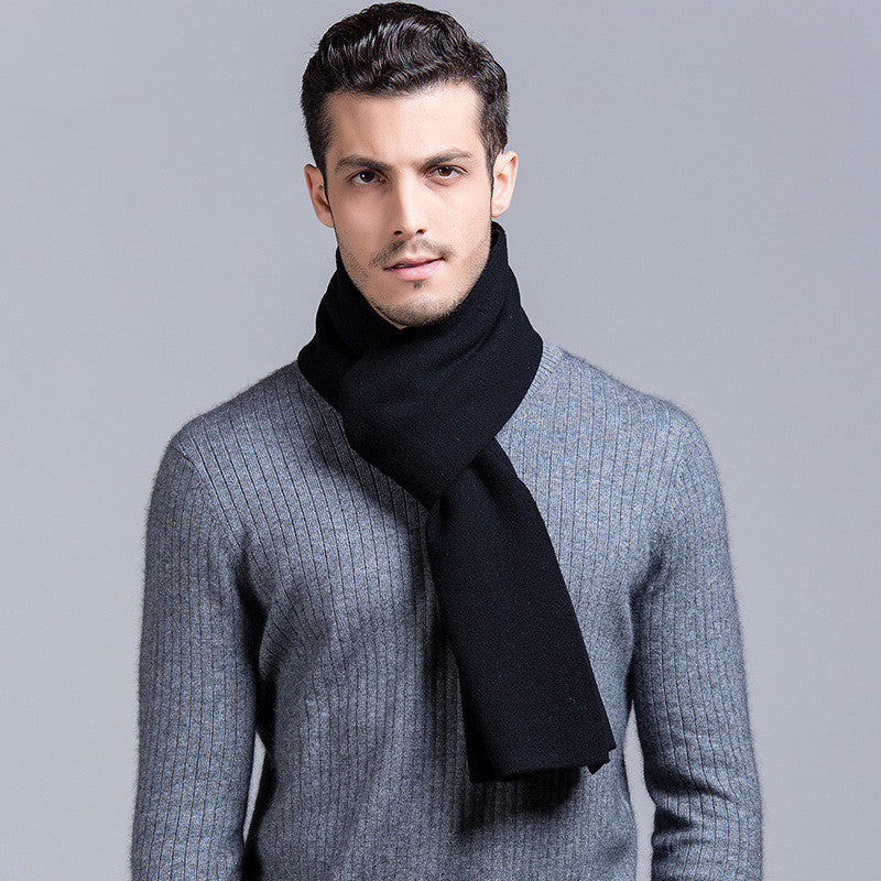 Pure Wool Men&#39;s Scarf All-match Knitting
