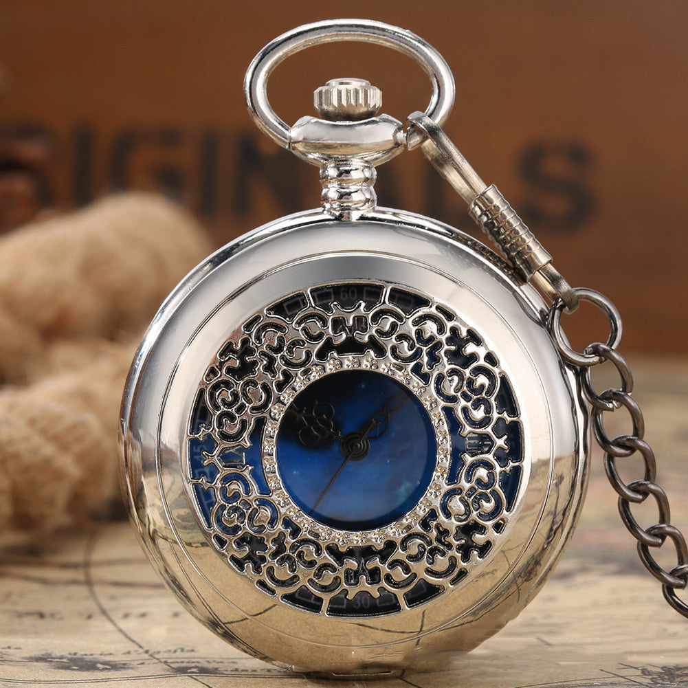 Creative Starry Literal Hollow Pattern Pocket Watch