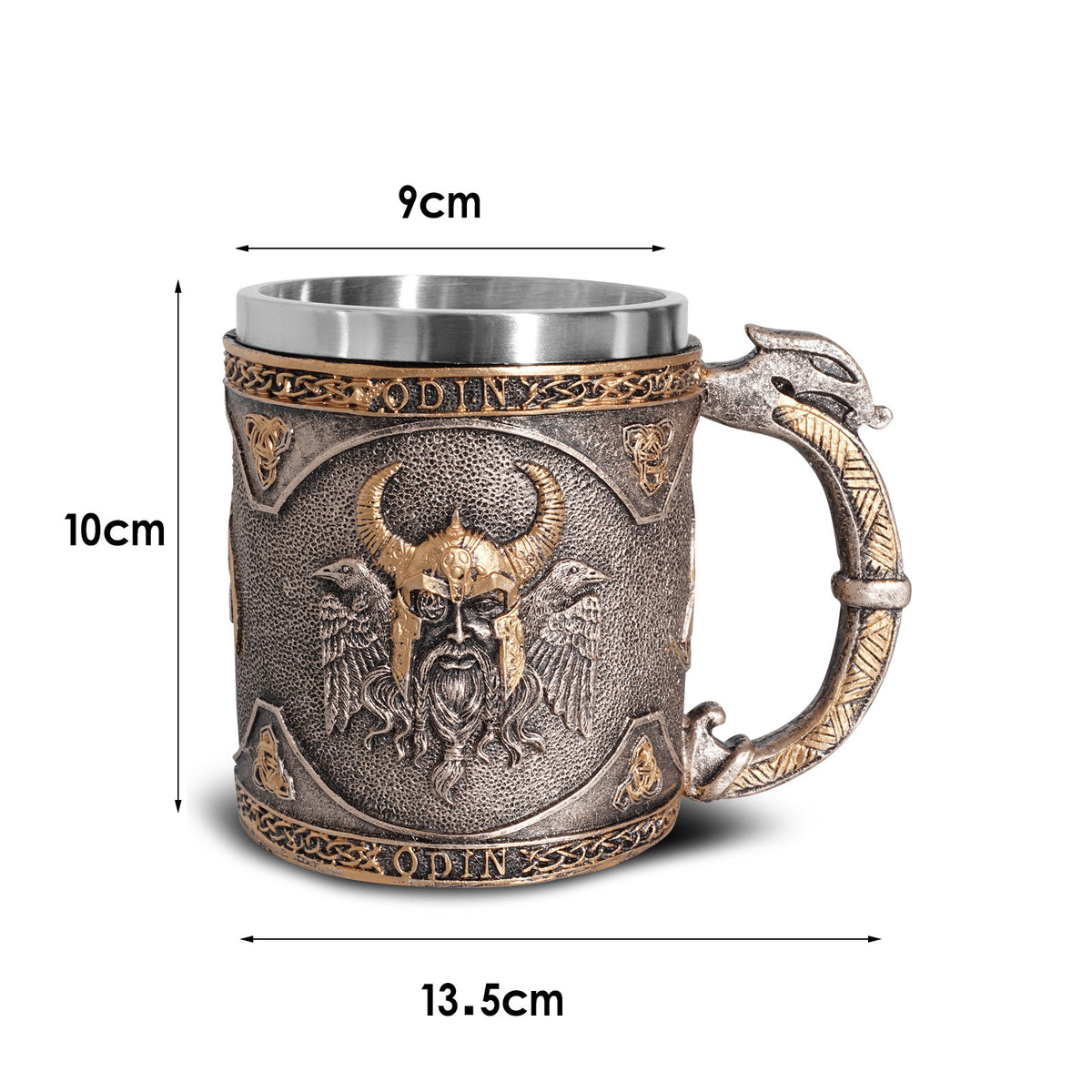 Tableware Viking Stainless Steel Liner Skull Wine Cup Resin