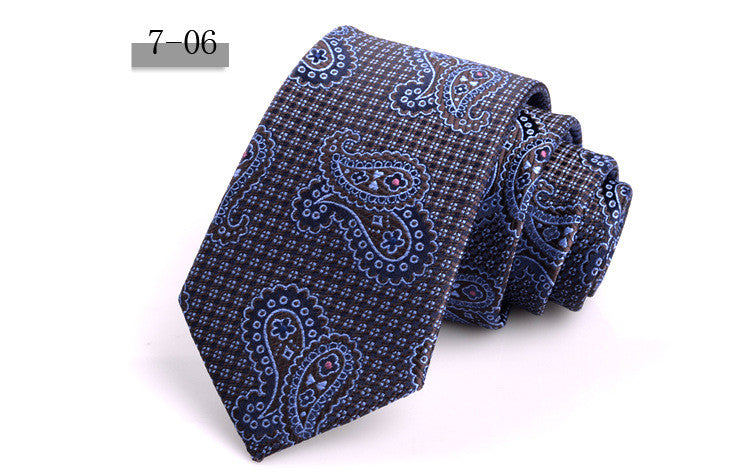 New Men&#39;s 7cm Striped Business Formal Tie
