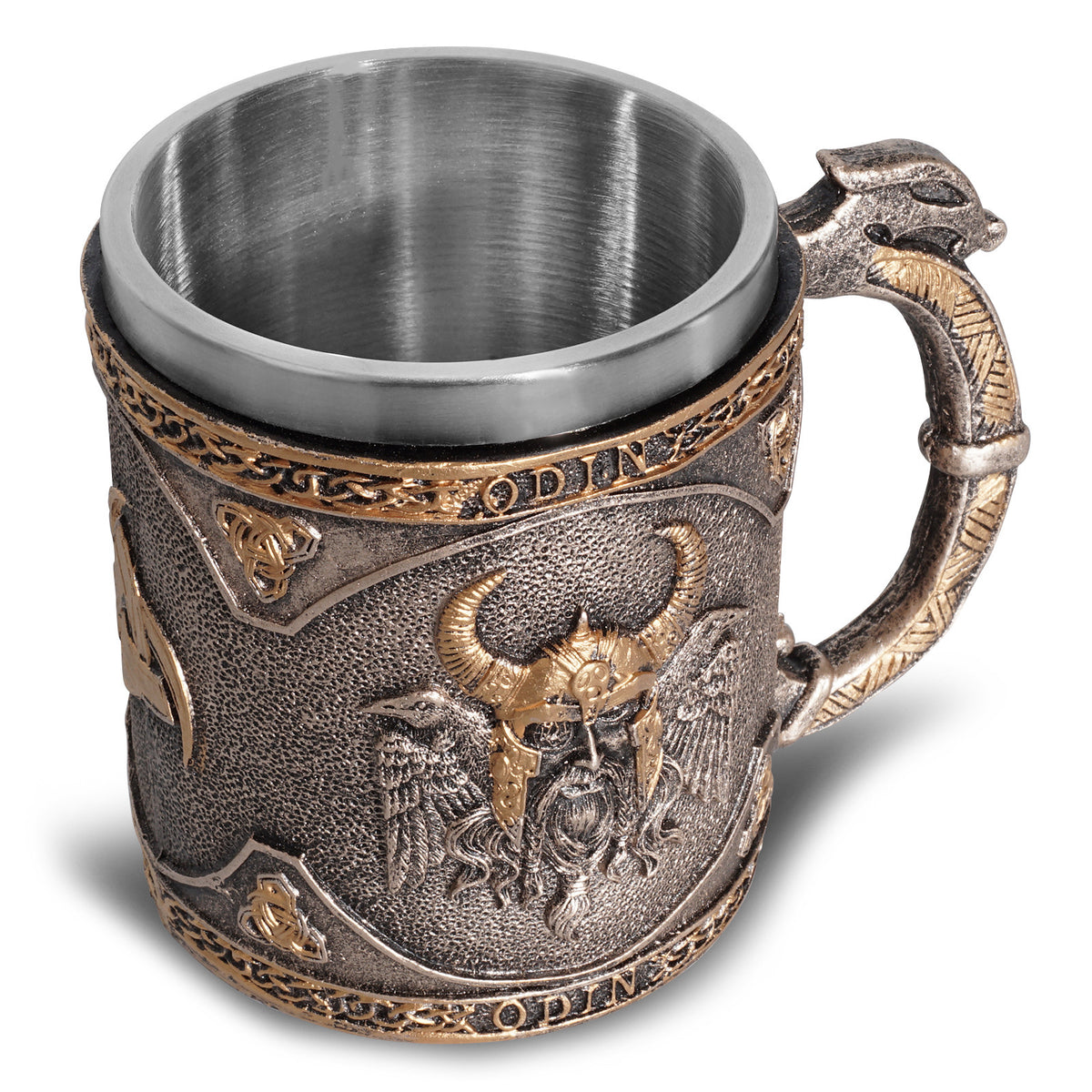 Tableware Viking Stainless Steel Liner Skull Wine Cup Resin