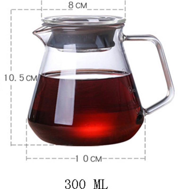 High Borosilicate Heat-Resistant Glass Sub-Pot, Hand Coffee Pot