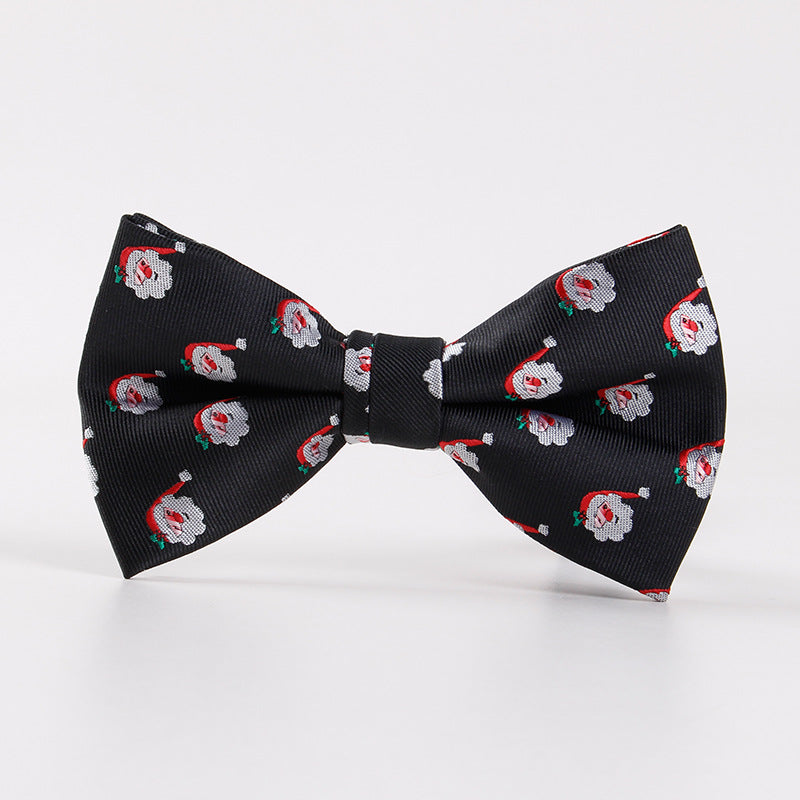 Men&#39;s Holiday Christmas Tree Snowflake Pattern Bow Tie