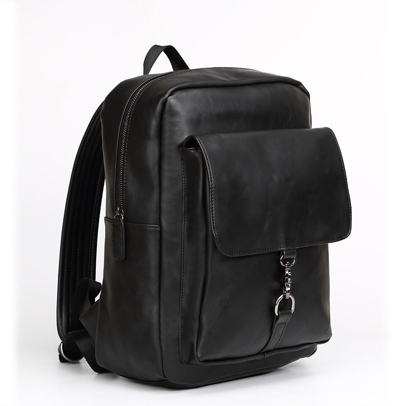 Korean Fashion Men&#39;s Retro Crazy Horse Leather Backpack