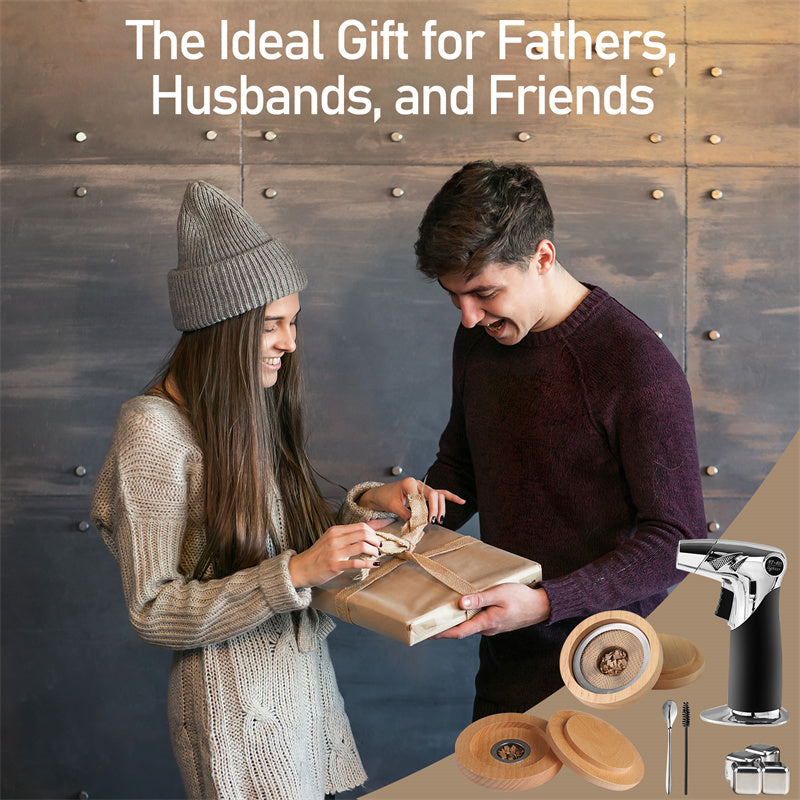 Smoker Kit With Torch  6 Flavors Wood Chips Whiskey Smoker Kit Drink Smoker Birthday Bourbon Gifts For Men, Dad, Husband  Without Butane