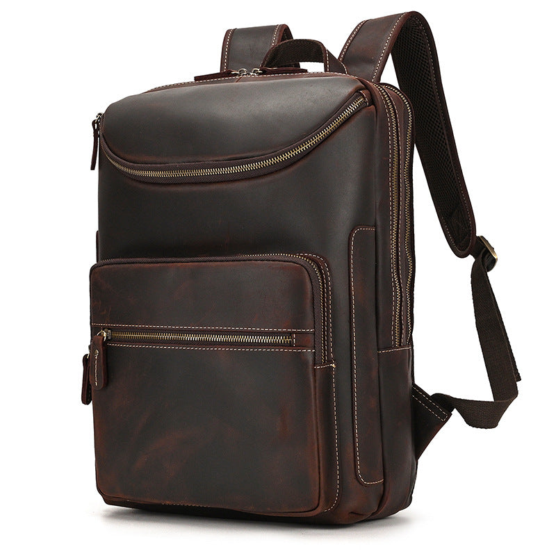 Leather Backpack Vintage Backpack Men&#39;s Cowhide
