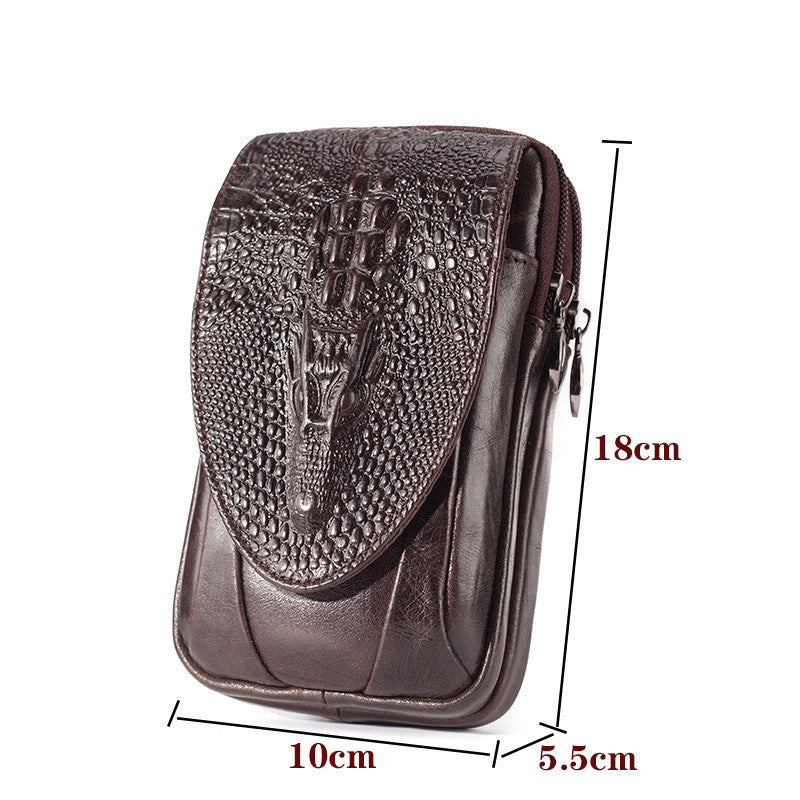 Leather Men&#39;s Mobile Phone Pockets Vertical Multi-function
