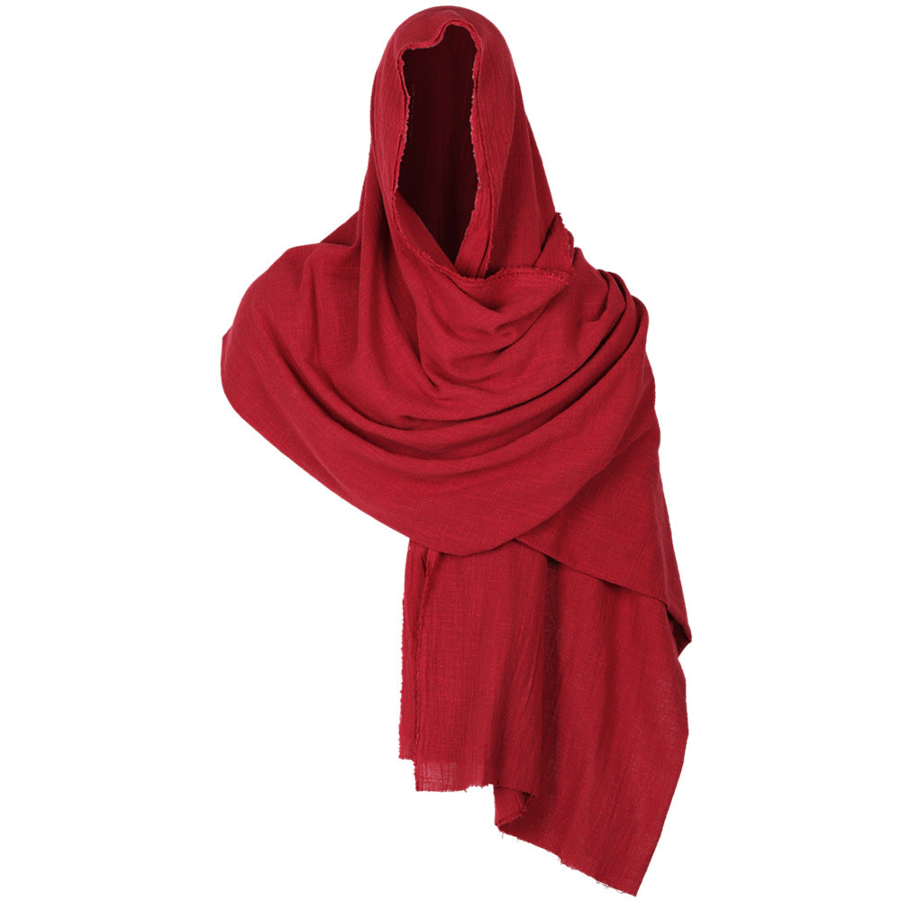 Halloween Medieval Cotton Scarf Cape Wanderer Cloak