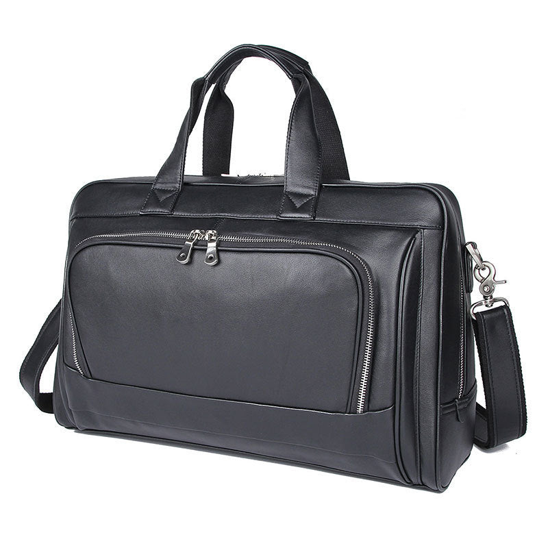 New Leather Business Briefcase First Layer Cowhide Men&#39;s Bag Nappa Leather 17 Inch Laptop Bag