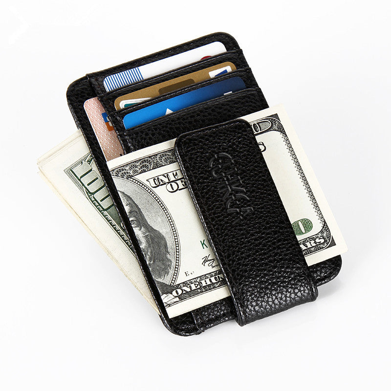 Men&#39;s Fashion Portable Magnetic Closure Card Holder Wallet