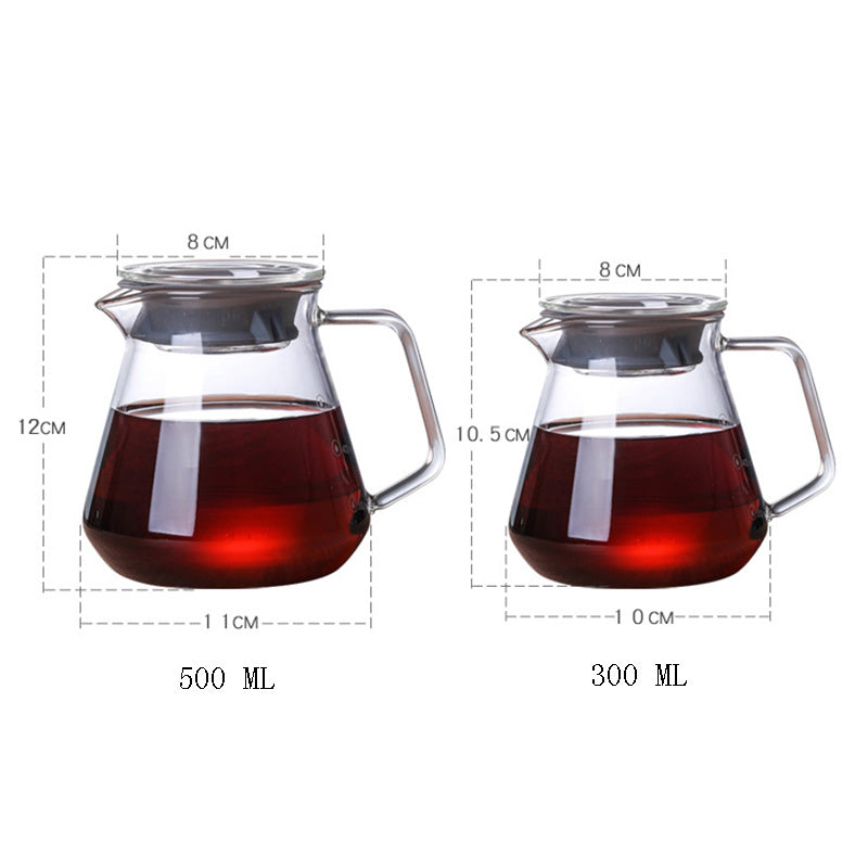 High Borosilicate Heat-Resistant Glass Sub-Pot, Hand Coffee Pot