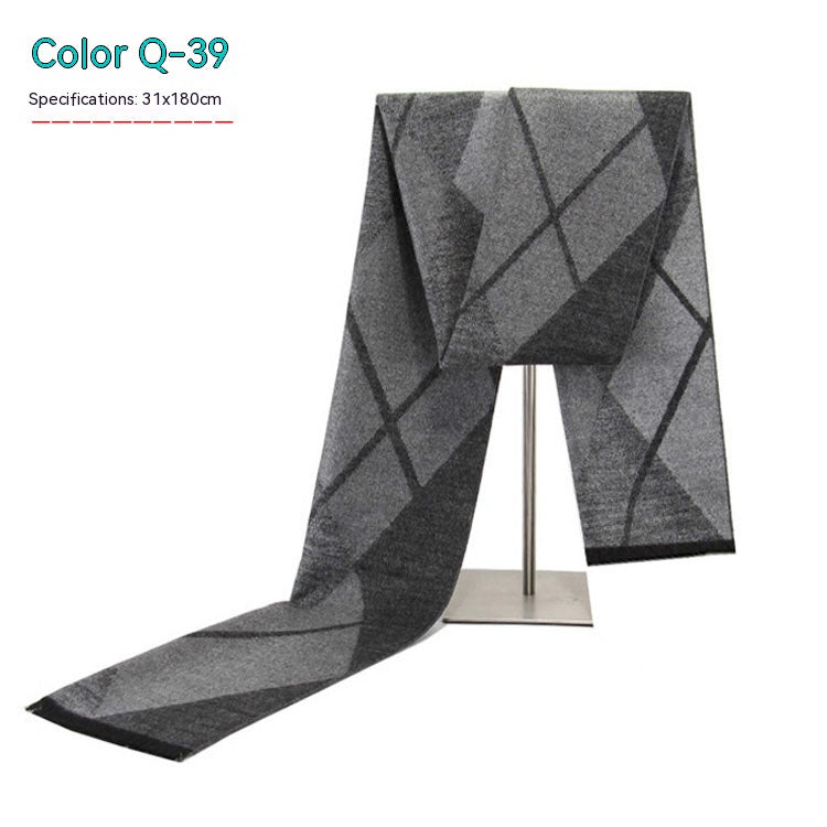 Men&#39;s Striped Winter Warm Artificial Cashmere Scarf