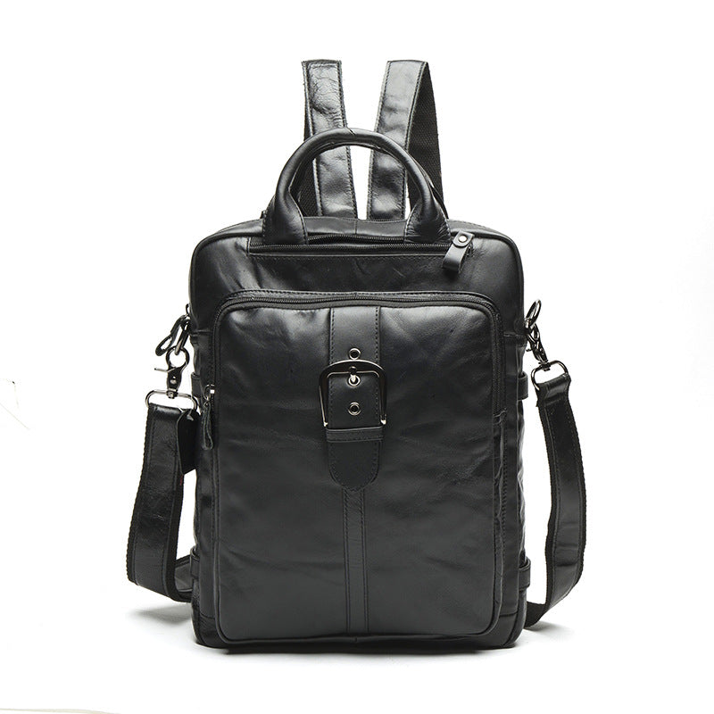 Genuine leather men&#39;s backpack