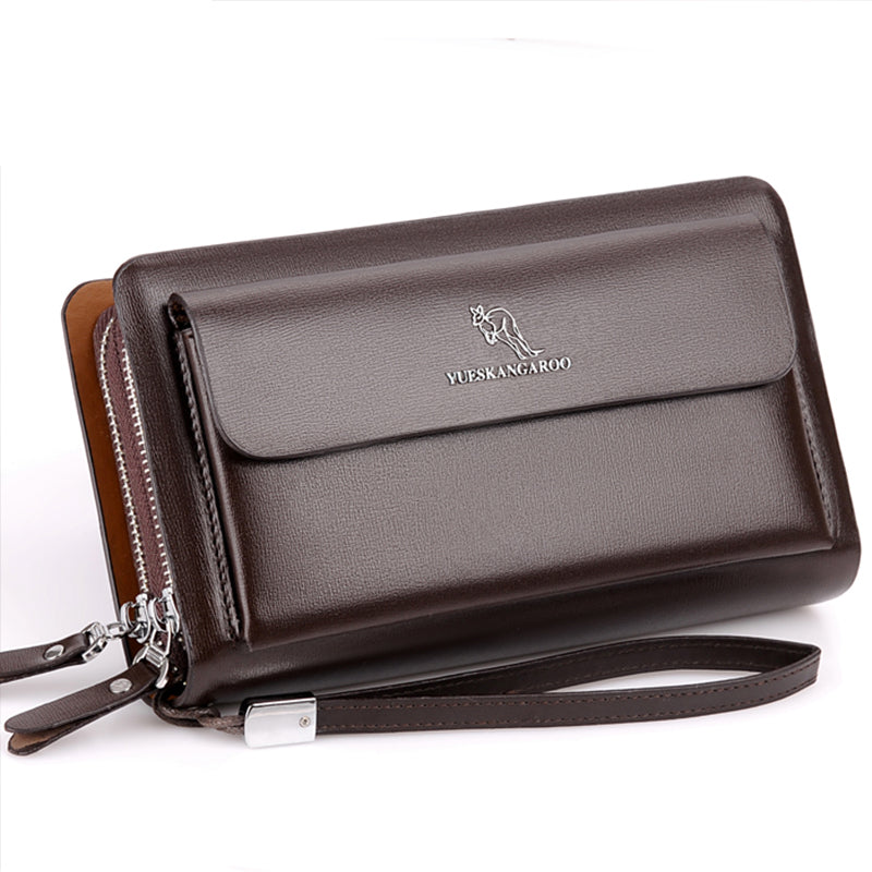 Pure Color Kangaroo Men&#39;s Business Casual Clutch