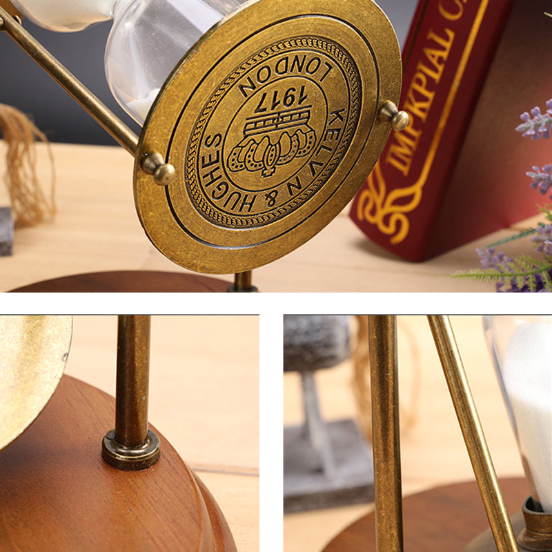 Metal rotating hourglass