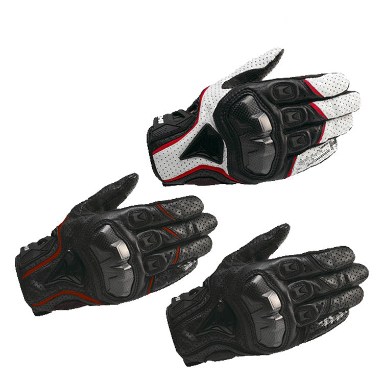 Full leather carbon fiber cycling protective gloves