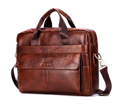 Men&#39;s first layer leather computer bag