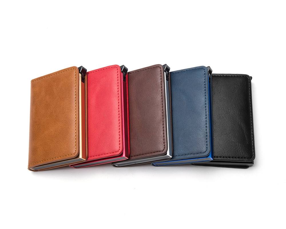 Hand push automatic card wallet card box