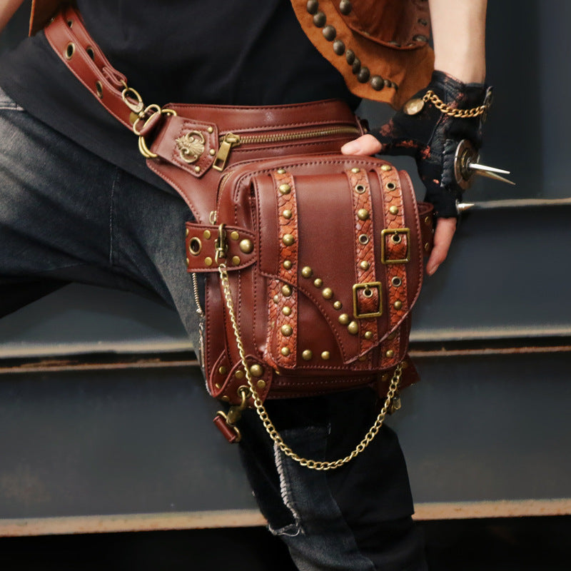 Explosion punk rock motorcycle chain bag