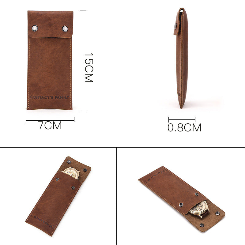 Universal Simple Leather Case Leather Watch Protective Case Suitable