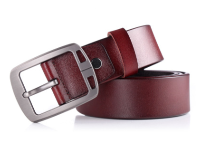 Men&#39;s retro leather belt Men&#39;s ancient silver Japanese word buckle casual pure leather pants belt