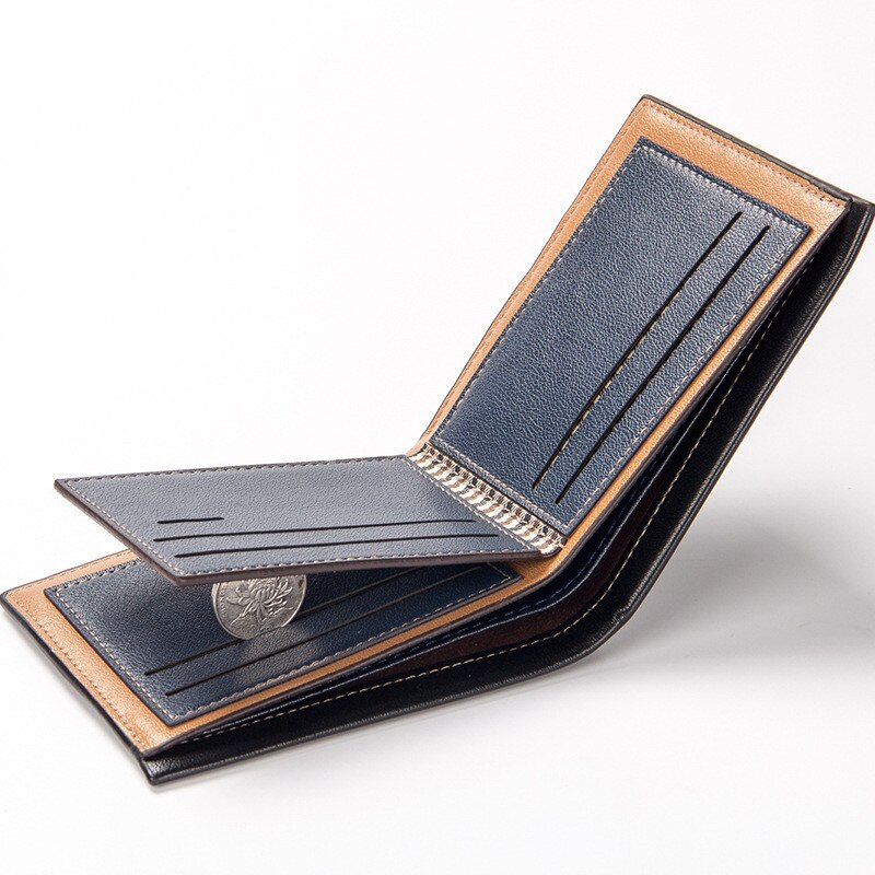 New Casual Men&#39;s Short Embossed Wallet Horizontal Creative Thin Wallet