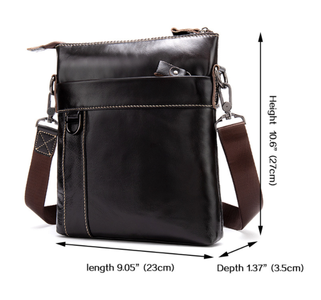 Leather men&#39;s bag casual business men&#39;s messenger bag