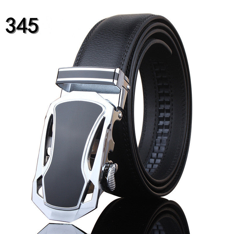 Men&#39;s belt leather automatic buckle Leopard pure leather belt