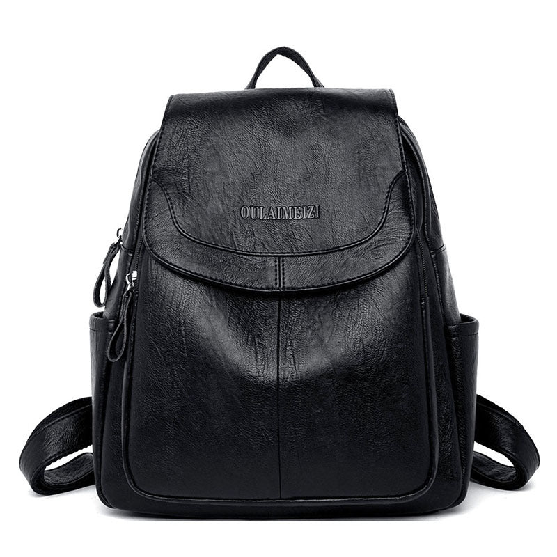 Korean Style All-Match Leather Sheepskin Ladies Backpack