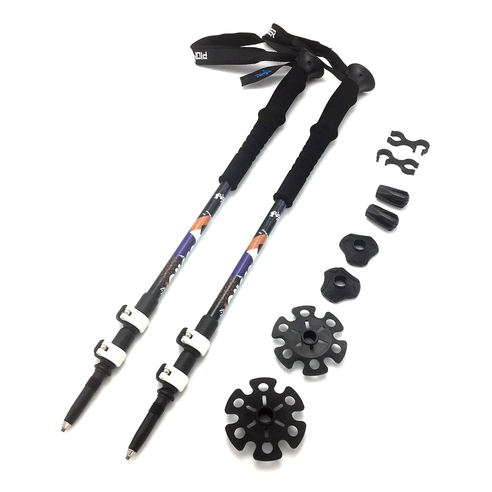 SPORTSHUB 1PC Aluminium Alloy Ski Poles 3-SectionsTelescopic