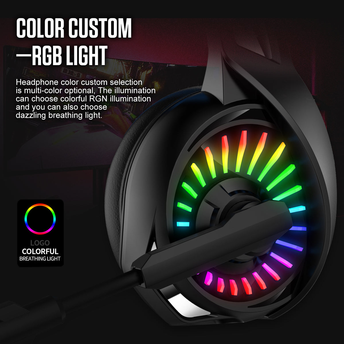 Head-mounted gaming headset