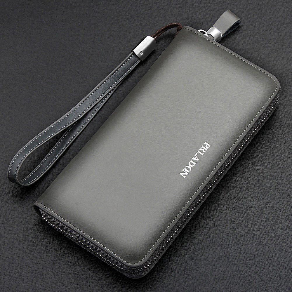 Men&#39;s long zipper leather handbag men wallet