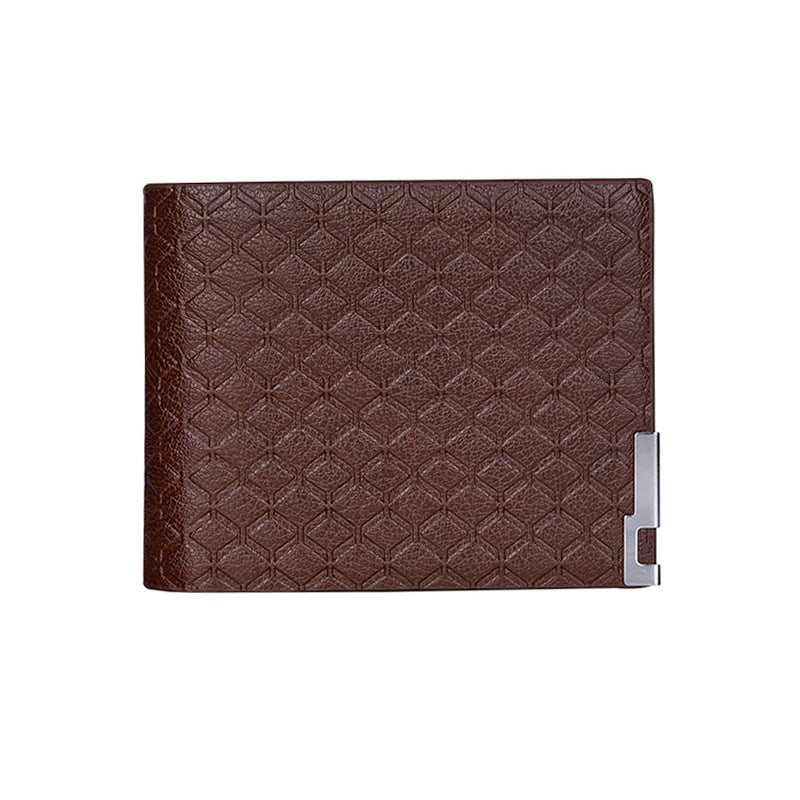 Men&#39;s Short Checked Horizontal Coin Purse