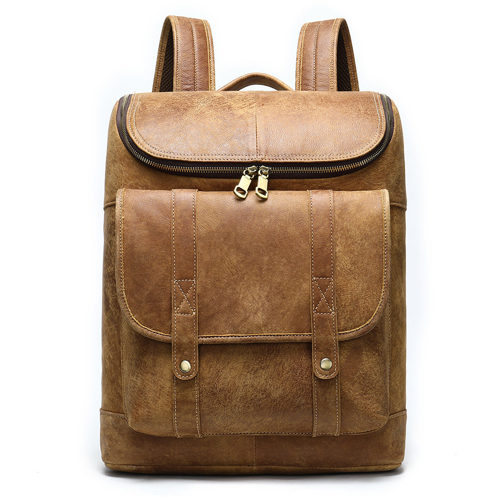 First layer cowhide men&#39;s backpack