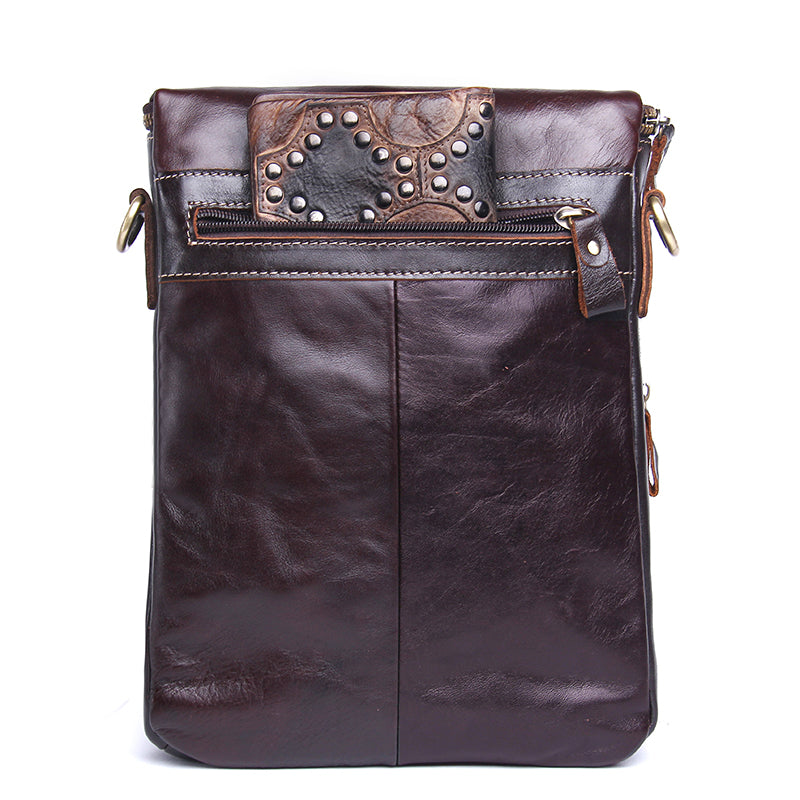 Men&#39;s leather shoulder messenger bag